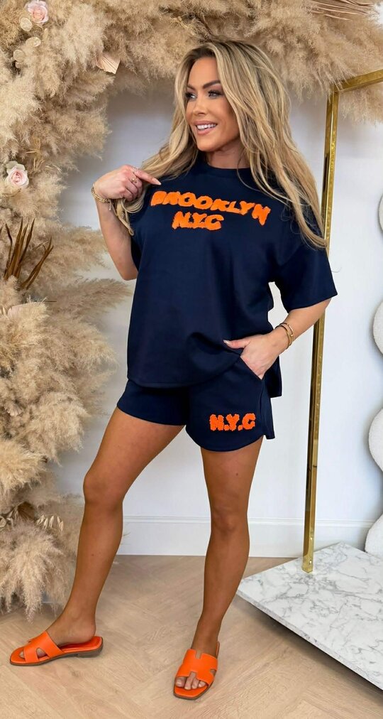 BROOKLYN NYC SET NAVY/ORANGE