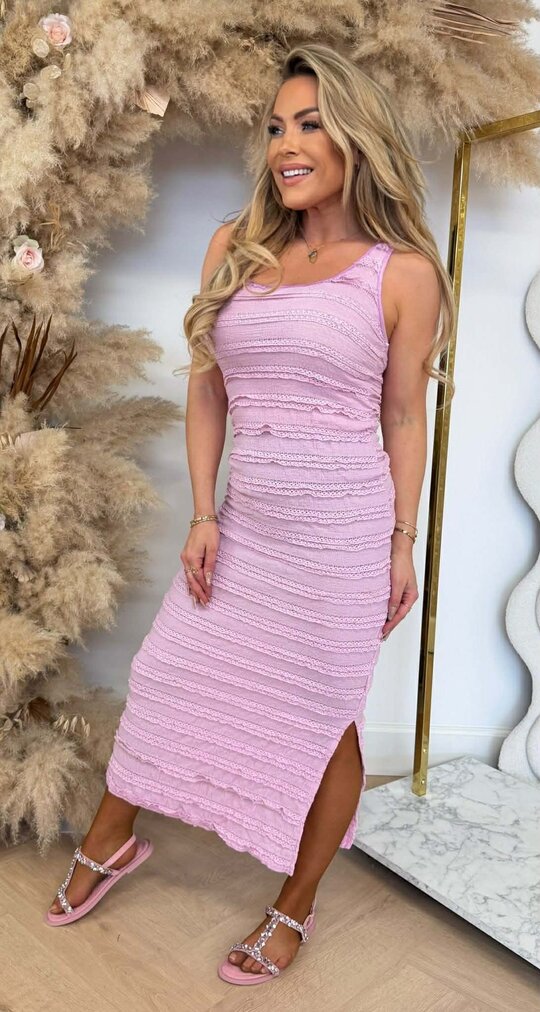 ROUCHE DRESS R9051 PINK