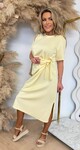 STRIKKY LONG DRESS BUTTERYELLOW