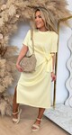 STRIKKY LONG DRESS BUTTERYELLOW
