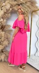 ARIA RUFFLE MAXI DRESS FUCHSIA