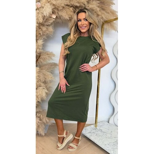 LINDSAY LONG DRESS ARMYGREEN