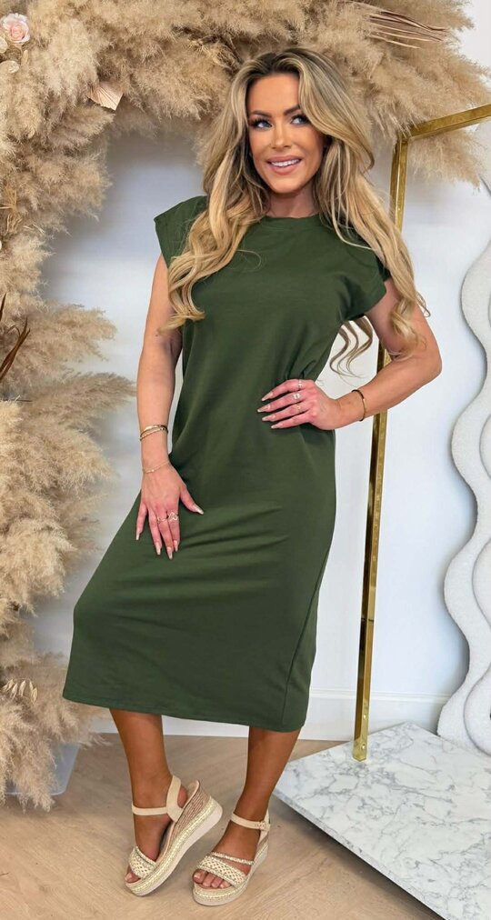 LINDSAY LONG DRESS ARMYGREEN