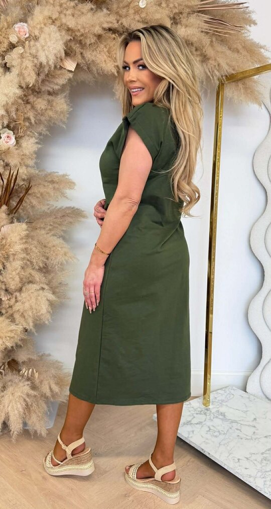 LINDSAY LONG DRESS ARMYGREEN