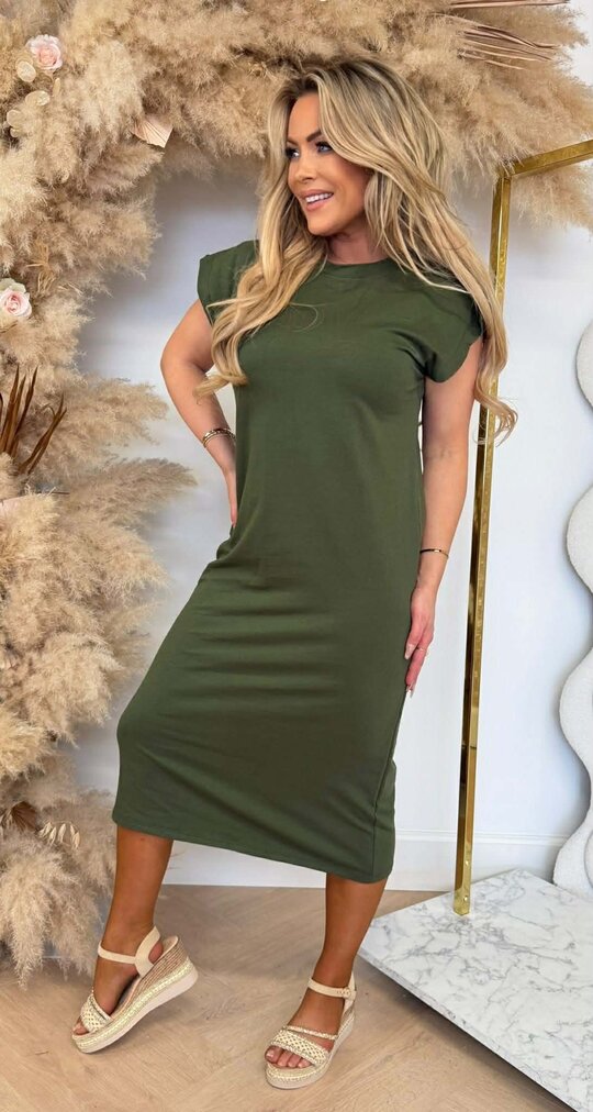 LINDSAY LONG DRESS ARMYGREEN