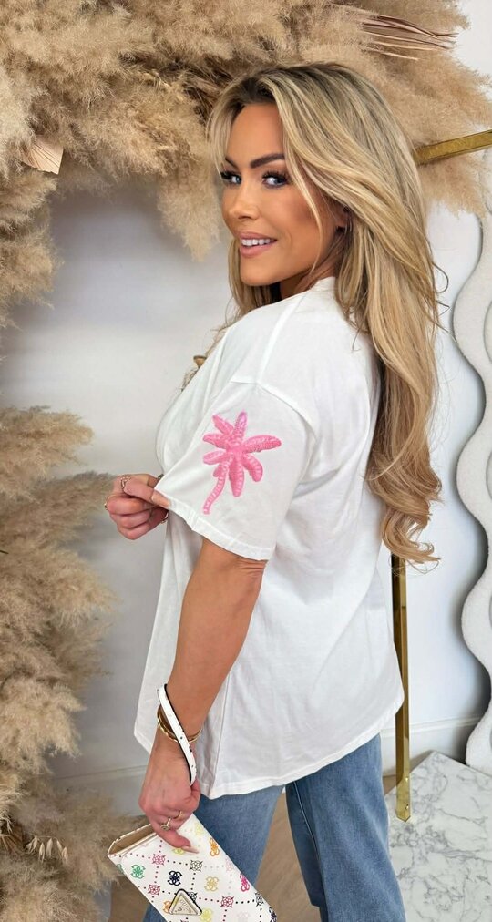 OVERSIZED PALM TEE 4834 OFFWHITE