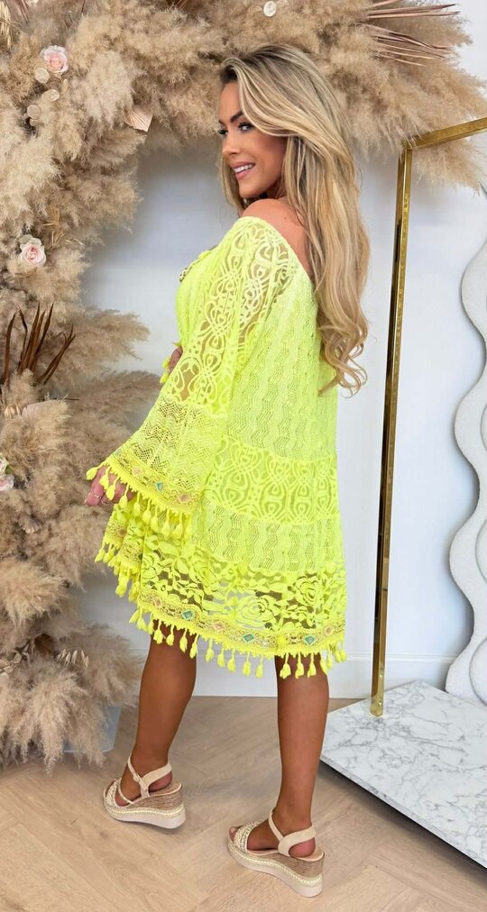 SIENNA BOHEME DRESS NEONYELLOW