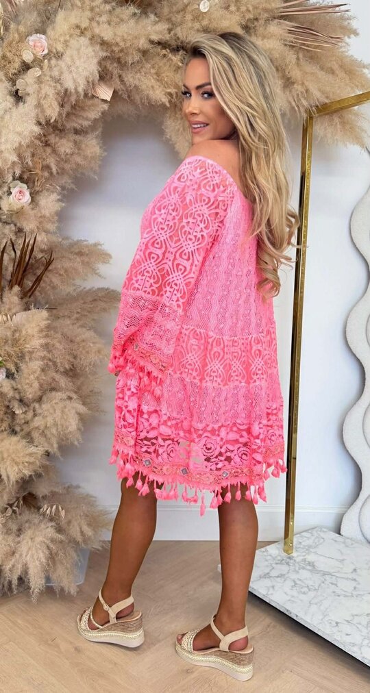 SIENNA BOHEME DRESS NEONCORAL