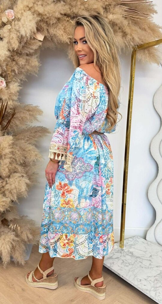 COLORFUL SUNNIE DRESS BLUE