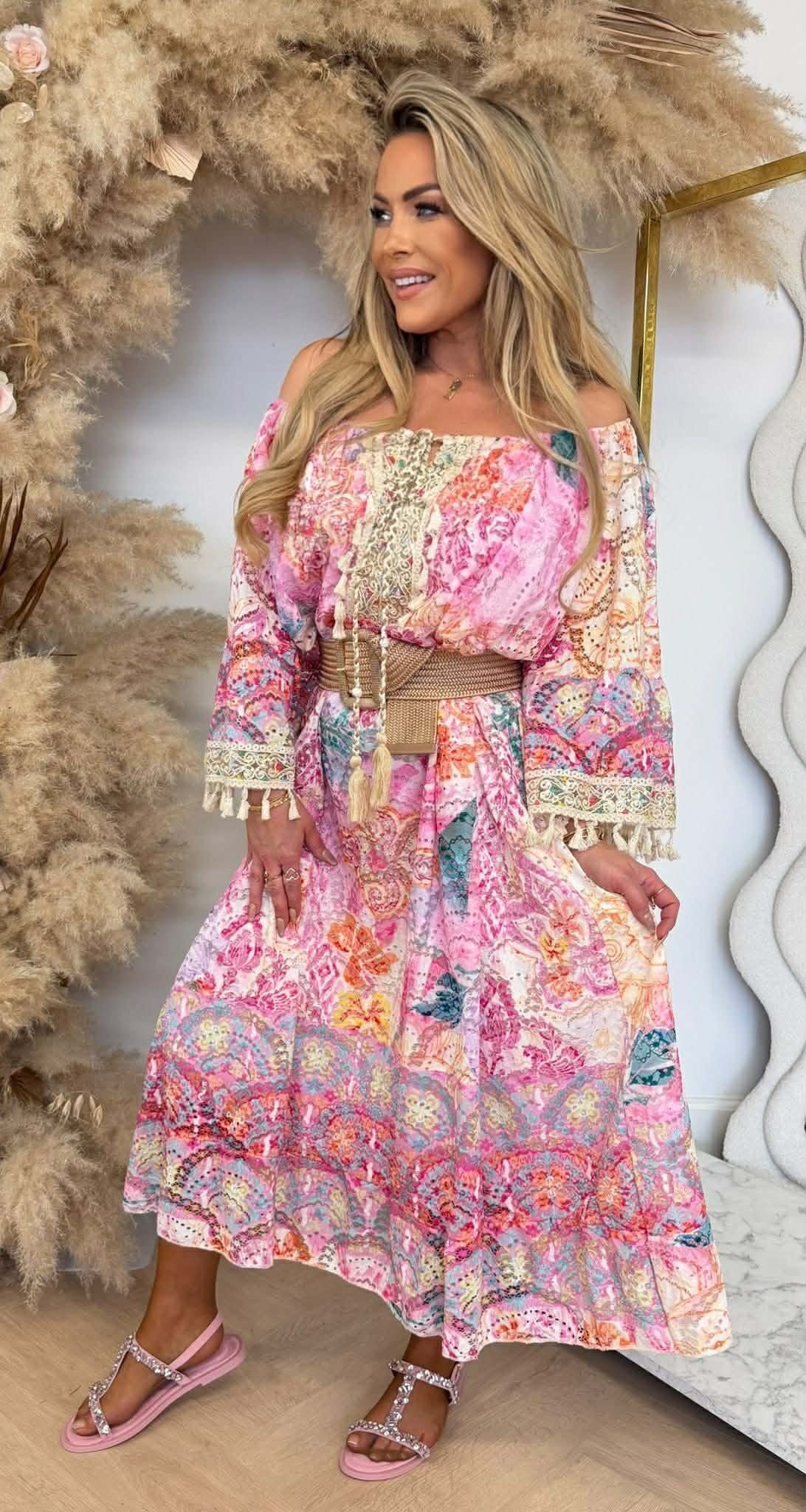 COLORFUL SUNNIE DRESS PINK