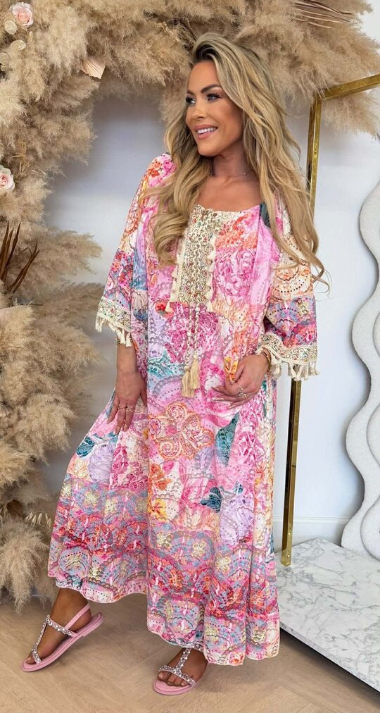 COLORFUL SUNNIE DRESS PINK