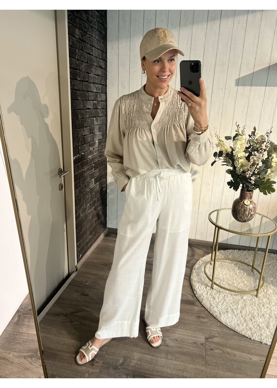 Helena Linnen Pants - Wit