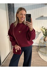 Comfort Heart Sweater - Burgundy