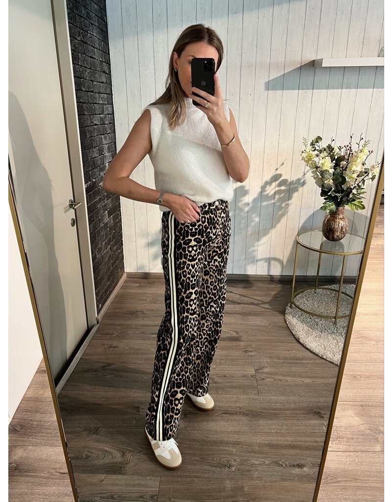 Wide Leg Jeans - Leopard