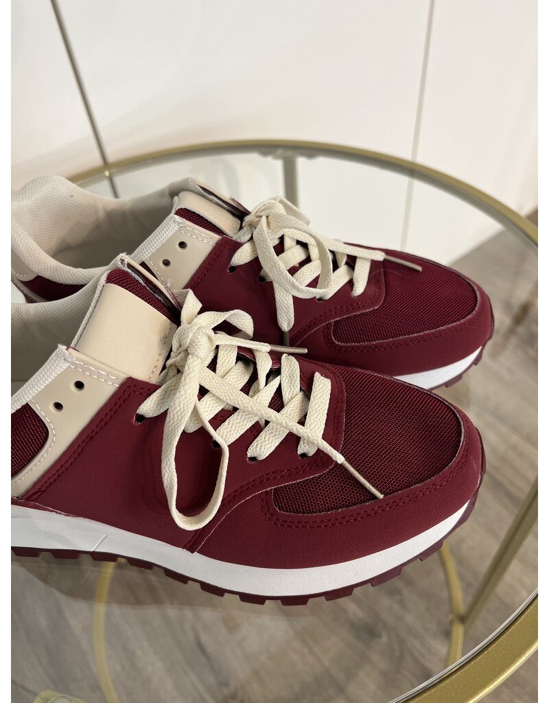 Gaelle Sneaker - Burgundy