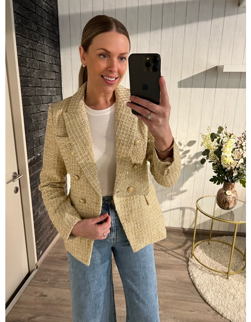 Ella Tweed Blazer - Goud