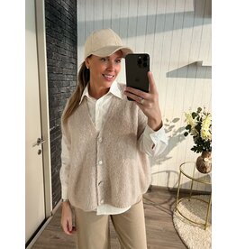 Mohair Diamond Cardigan - Beige