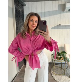 Short Bow Blouse - Fuchsia