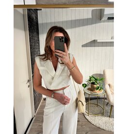 Mabel Crop Blazer - Wit