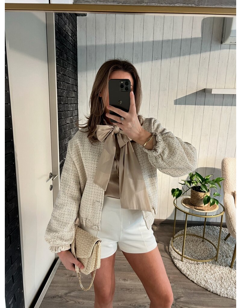 Bow Blouse - Beige