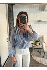 Flower Transparant Blouse - Blauw