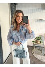Flower Transparant Blouse - Blauw