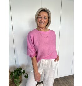 Emmy Linnen Top - Fuchsia