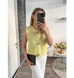 Big Button Knit - Geel