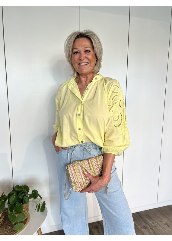 Broderie Blouse - Geel