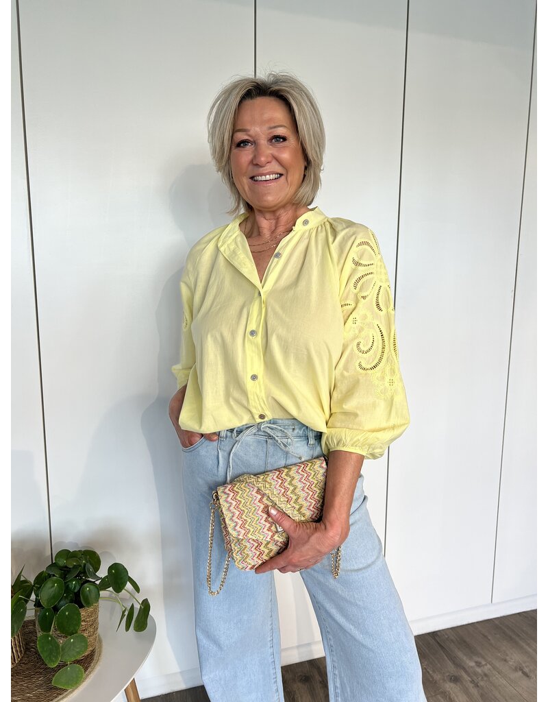 Broderie Blouse - Geel