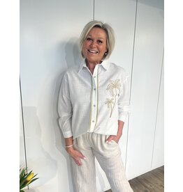 Palmtree Linnen Blouse - Wit