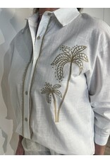 Palmtree Linnen Blouse - Wit
