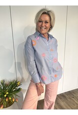 Tess Blouse Patchwork - Blauw