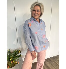 Tess Blouse Patchwork - Blauw