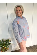 Tess Blouse Patchwork - Blauw