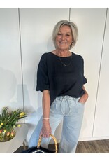 Oliva Linnen Top - Navy