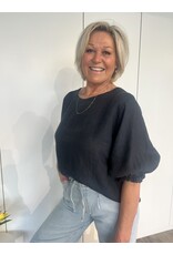 Oliva Linnen Top - Navy
