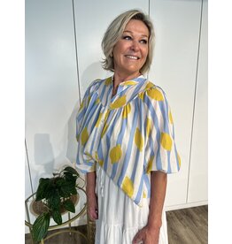 Lemon Blouse - Wit/Blauw