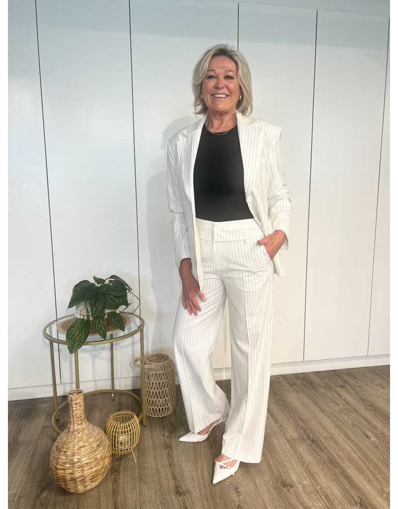 Hazel Stripe Pantalon - Wit
