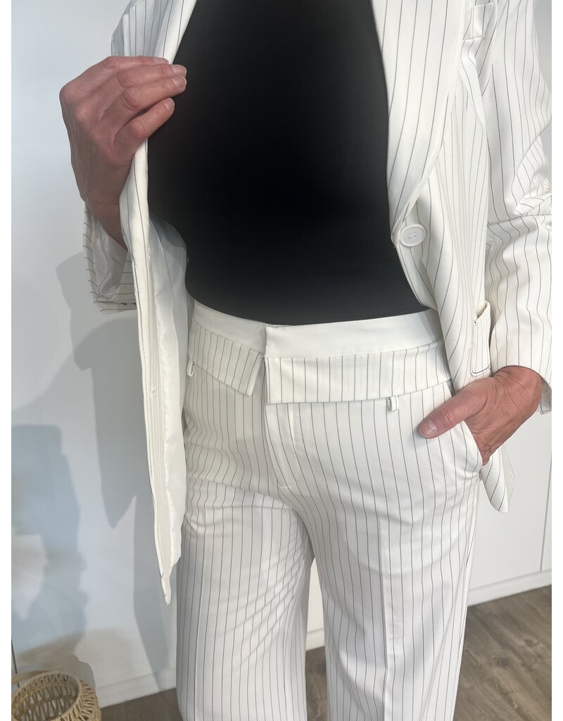 Hazel Stripe Pantalon - Wit