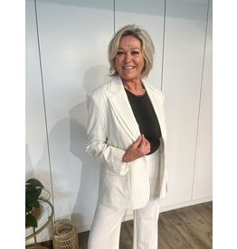 Hazel Stripe Blazer - Wit