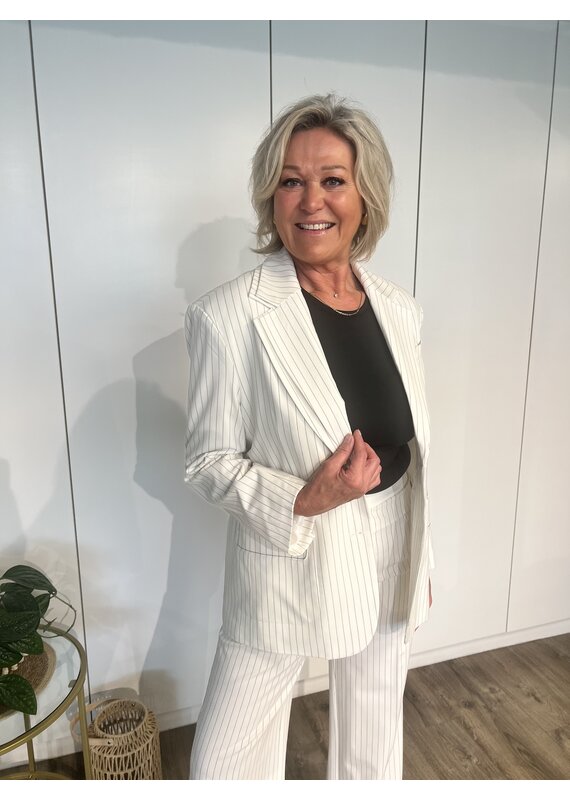 Hazel Stripe Blazer - Wit