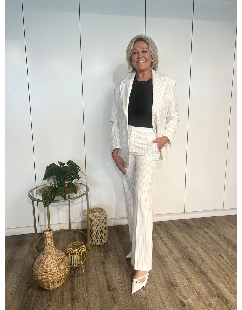 Hazel Stripe Blazer - Wit