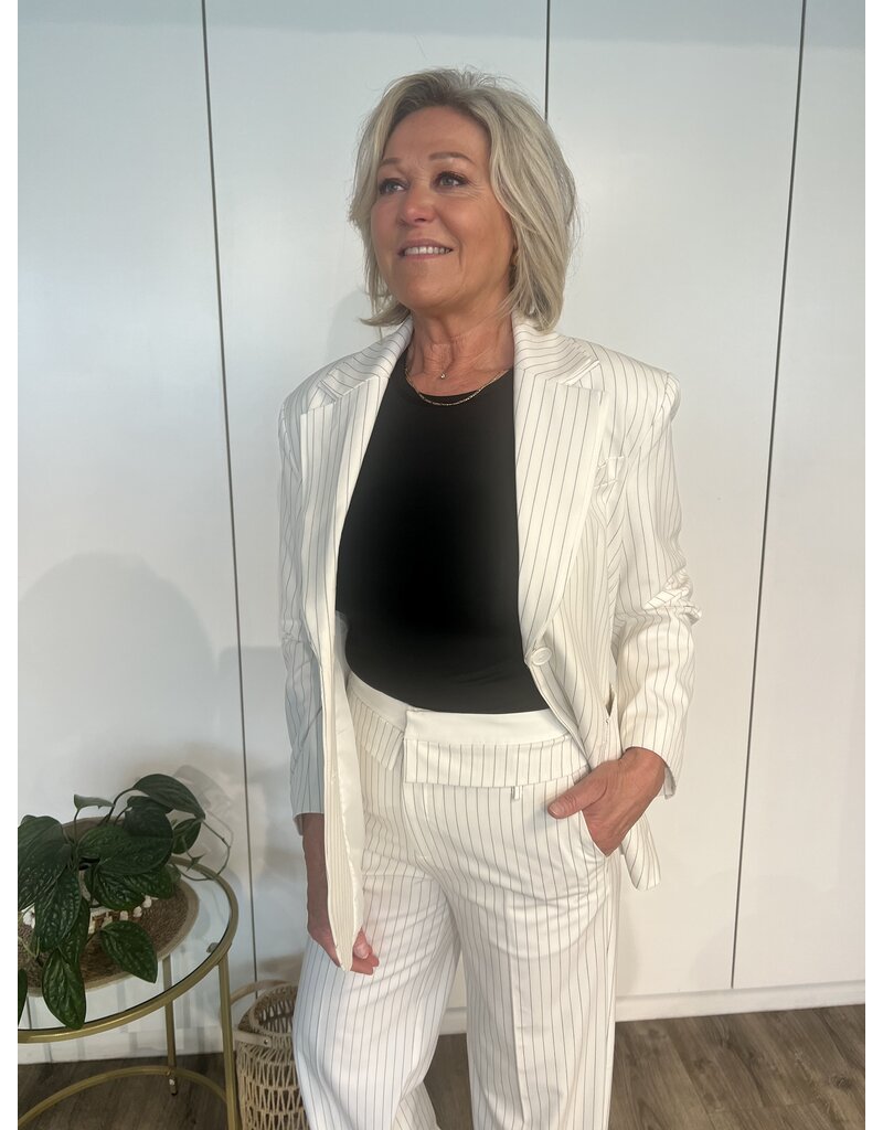 Hazel Stripe Blazer - Wit