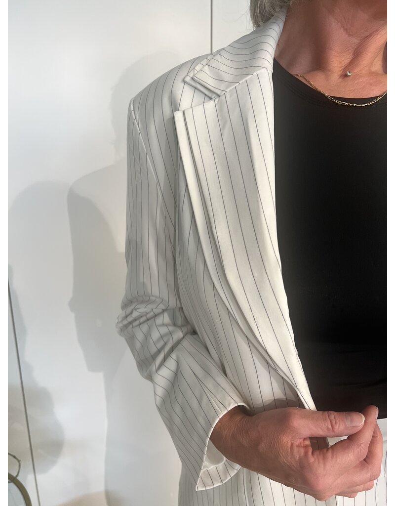 Hazel Stripe Blazer - Wit