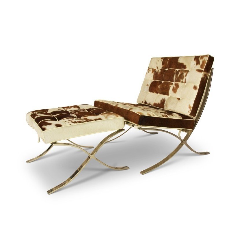 Pavilion Chair Kuhfell Braun Creme Bei Famouschairs Com Famouschairs Com