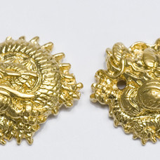 Menuki Ryu rond goud - Per paar