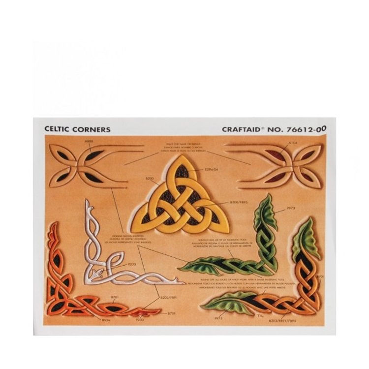 Template leer stempelen (Craftaid) Keltische hoeken