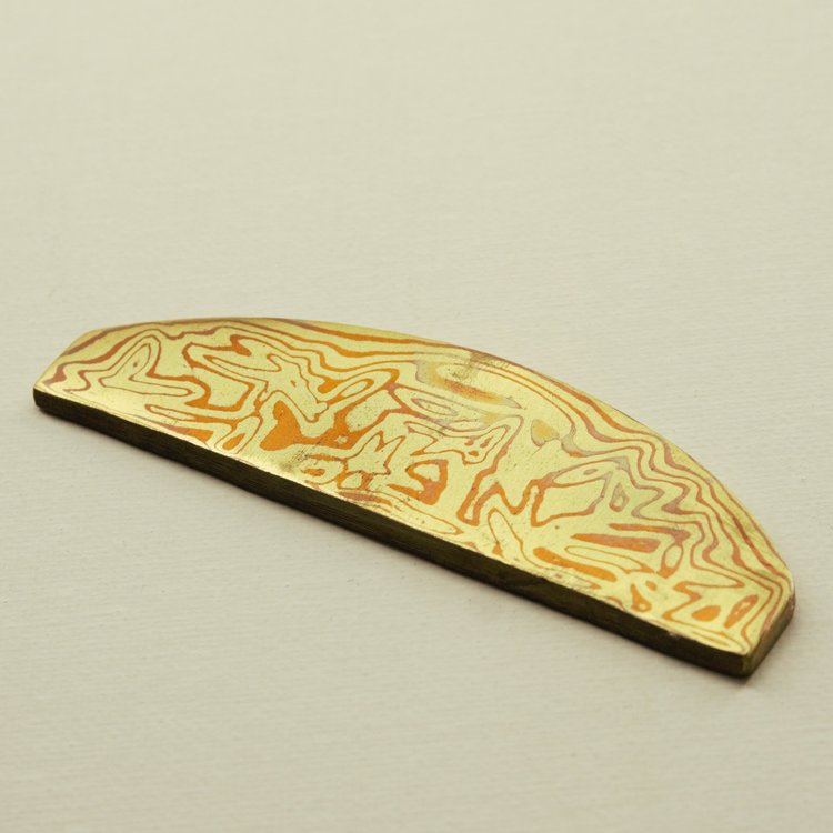 Mokume Gane Koper/messing #31 111*28*4 mm
