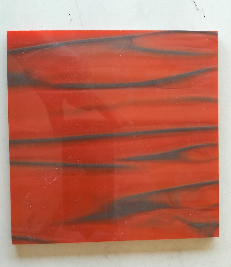 Heftmateriaal Acryl zwart/rood150x150x6 mm